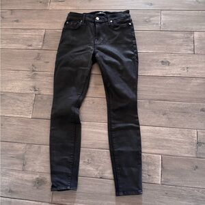 7 for all mankind black wax jeans